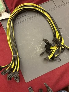 24 inch 16AWG 6 Pin Male to 8 Pin (6+2) Male PCIE Power Cables Lot 0f 8 - Picture 1 of 2