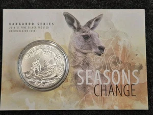 2018 1oz Silver RAM Kangaroo Frosted Carded Coin "Seasons Change" 5,000 Minted. - Picture 1 of 5