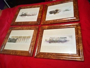 Set Of Four Framed Persian Calligraphy Art Pictures 15x13" Horses Bahram Shah - Picture 1 of 16