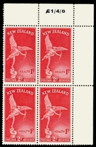 New Zealand 1947 Health 2d + 1d Eros B4 w/- Pd 1/4/0 Sheet Value MNH - SG 691 - Picture 1 of 1
