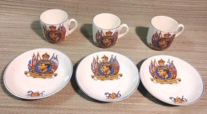 King George VI Queen Elizabeth Royal Visit Canada 1939 Halb Tasse & Untertasse Sets - Bild 1 von 15