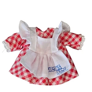 Vintage Mel Appel Cupcake Kids Doll Red White Plaid Apron Dress Very Cherry - Picture 1 of 6