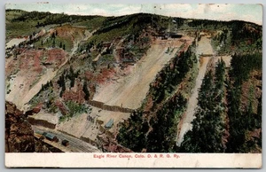 c1908 Postkarte Eagle River Canon D. & R. G. Railway Colorado verschickt nach LeRoy NY - Bild 1 von 2