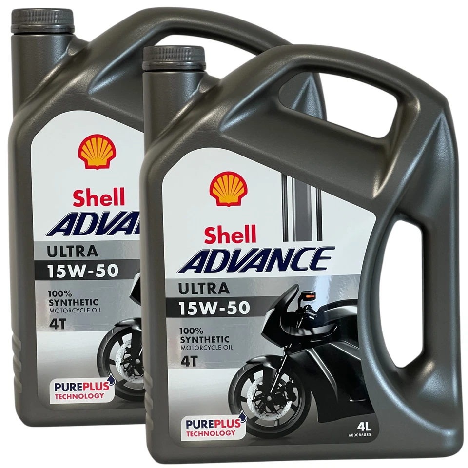2x4 Liter Shell Advance Ultra 15W-50 Motorradöl 15W50  4 Takt Vollsynthetisch - Bild 1 von 1