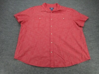 Foundry Shirt Mens 3XL Red Cotton Short Sleeve Button Up Young Mens Adult XXXL - Image 1 of 4