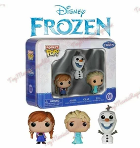 Nuevo - ¡Funko Frozen Pocket Pop! Mini Figura de Vinilo Caja de Lata Paquete de 3 - Elsa Anna Olaf - Imagen 1 de 1