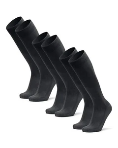 DANISH ENDURANCE Knee High Bamboo Dress Socks, Knee Long Socks Grey 3PK UK-MED - Picture 1 of 9