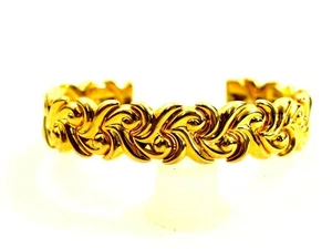 Beautiful Ladies Vermeil (Gold on Silver) Spring Link Cuff Bracelet Sterling  - Picture 1 of 11