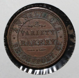 1863 A.W. Wallace's Variety Bakery Bridgeport CT Civil War Token - 03965 - Picture 1 of 2