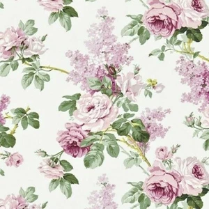 SANDERSON CURTAIN FABRIC DESIGN Sorilla 1 METRE PINK & LILAC 100% COTTON