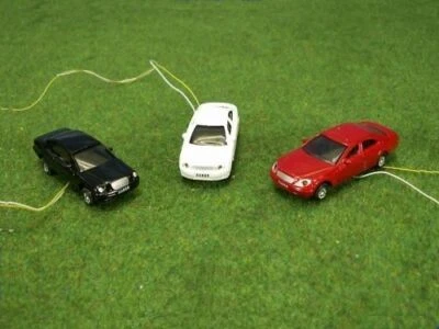 Autos PKW beleuchtet LED vorn + hinten Beleuchtung 12-19V für H0 3 Stück B43 - Bild 1 von 3