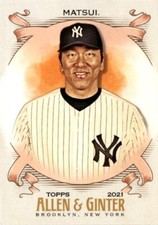 2021 Topps Allen & Ginter's #315 Hideki Matsui - New York Yankees