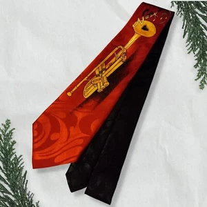 Steven Harris Hand Made New Orleans Necktie, 3 3/4" X 58", Trumpet. OB-1  - Picture 1 of 5