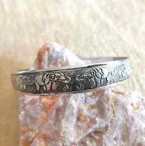 Boho 925 Sterling Silver Vintage Tibetan Tibet Wristband Bracelet Bangle Cuff