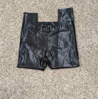 Faux Gator Leggings Sz L NEW Black Poly/Spandex Machine Wash by EXPRESS — 第 1/4 张图片