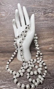 Plunder Design Fashion Jewelry Claire Klarise White Pearl Cord Necklace 64” - Picture 1 of 3