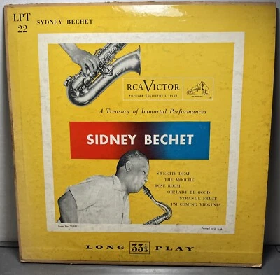 SIDNEY BECHET Immortal Performances MONO 1953 RCA LPT22  10" JAZZ LP - Image 1 of 3