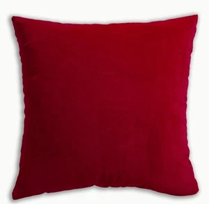Mf12a D-Red Plain Smooth Silky Soft Velvet Cushion Cover/Pillow Case Custom Size - Picture 1 of 8