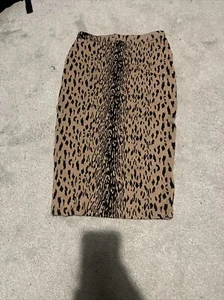 Next Leopard Print Skirt Pencil Size 6 - Picture 1 of 3