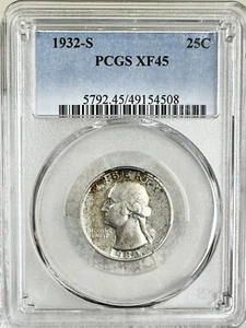 1932 S WASHINGTON QUARTER PCGS XF45 KEY DATE - Picture 1 of 2