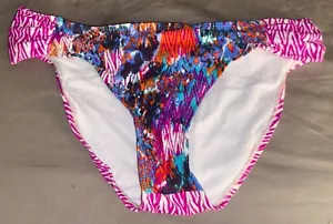 NWT Island Soul Magnolia Pant Shirred Tab Swimsuit Bikini Bottom L Berry (B4) - Picture 1 of 2