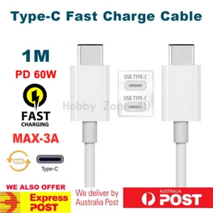USB Type C to USB-C Cable Charge PD 60W Quick Charging Data Fast Charger Samsung - Picture 1 of 13