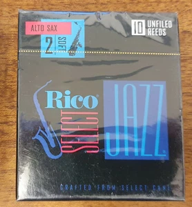 Rico Select Jazz Unfiled Reeds for Alto Saxophone, Box of 10, Various Strengths - Picture 1 of 5