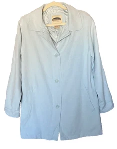 Mark Reed Shacket Gr. M gefüttertes leichtes babyblaues Oberteil aus Wildlederimitat mit Knopfleiste - Bild 1 von 7