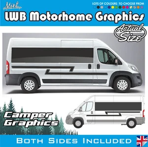 L3 Citroen Relé Autocaravana Cámper Furgoneta Rayas Gráficas Calcomanías Ducato Boxer 086 - Imagen 1 de 5