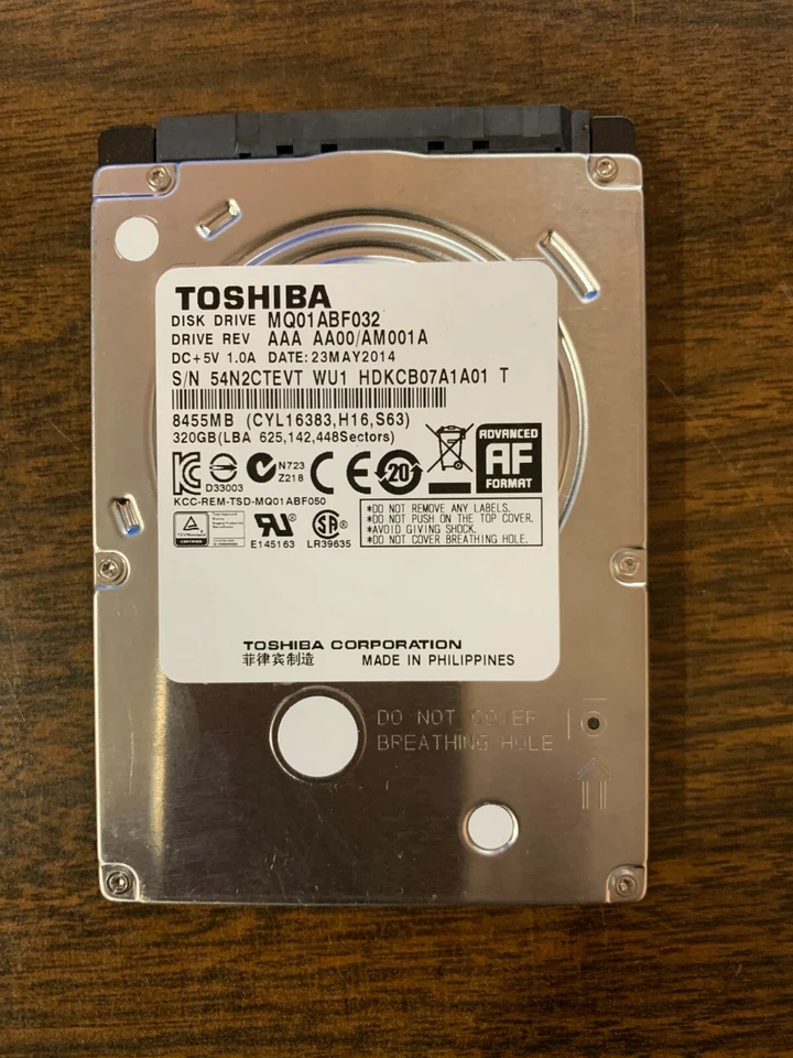 TOSHIBA 320GB SATA 7200rpm 2.5" 6.0GB/s Laptop Internal HDD MQ01ACF032  - Image 1 of 1