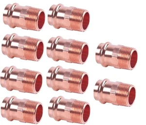 (10) 3/4" MIP x PressCopper Stecker NPT Propress Press Stecker Adapter Kupfer Fitting - Bild 1 von 3