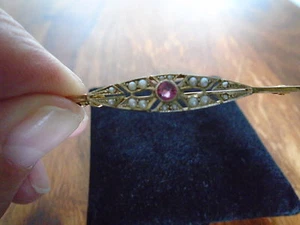 A Very Nice 9ct Gold and Amethyst and Pearl Brooch. - Picture 1 of 6