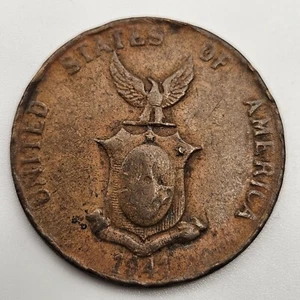 1941-M 1 Centavo Fair Philippines US Manila Mint Bronze Coin One USA - Picture 1 of 2