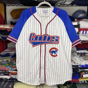 Vintage 90s Chicago Cubs Starter Pin Striped Jersey Mens XL - Picture 1 of 4