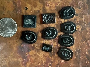 NINE INTAGLIO STONE CAMEOS - Picture 1 of 2