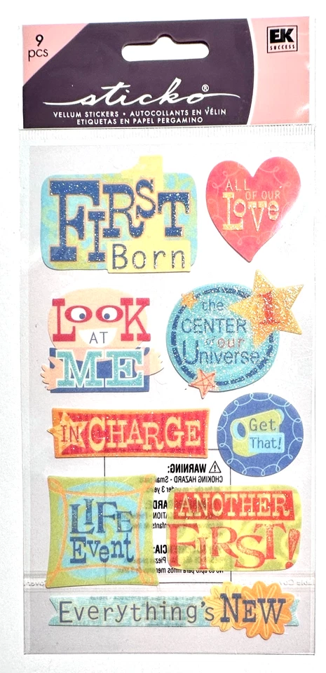 First Born Baby Stickers Scrapbooking Card Embellishment Sticko - Image 1 of 1