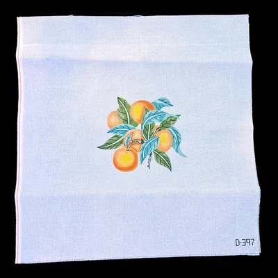 LARGE NEEDLEPOINT CANVAS:  CLEMENTINE ORANGE  SEAT, RUG    GG - Image 1 of 3