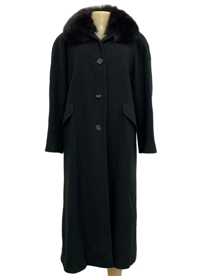 Chaqueta Abrigo Largo J Percy para Marvin Richards Lord & Taylor Negra Piel Sintética Foto 1 de 4