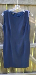 Lafayette 148 New York Navy Blue Sheath Dress Size 4 - Picture 1 of 12