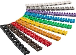 5x Kabelmarker-Clips ''Ziffern 0-9'', für Kabeldurchmesser bis 4 mm; Kabelmarker - Bild 1 von 2
