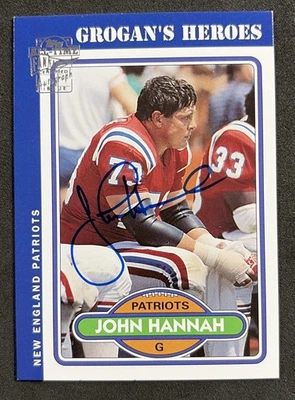 2004 Topps All-Time Fan Favorites John Hannah on Card Auto Patriots HOF - Image 1 of 2