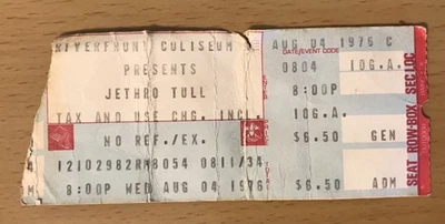1976 JETHRO TULL TOO OLD TO ROCK 'N' ROLL TOUR CINCINNATI CONCERT TICKET STUB 08 - Image 1 of 2