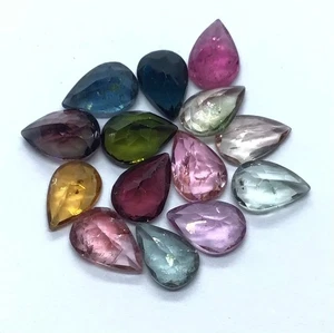 Pear Cut Multi Tourmaline Natural Loose Gemstone For Making All Type Jewelry - Picture 1 of 24