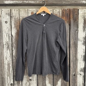 Camiseta Henley James Perse Estándar Para Hombre Manga Larga Hecha en EE. UU. - Imagen 1 de 5