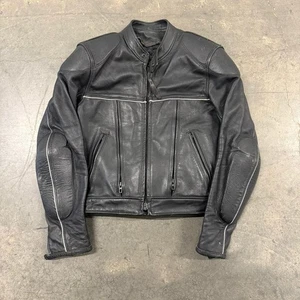 Vintage Johnson Leathers Padded Motorcycle Jacket Size 42 - Picture 1 of 8