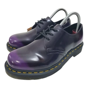 DR. MARTENS Shoes Womens Size 8 Black Purple Ombre Vegan Rub Off Oxford Leather - Picture 1 of 11