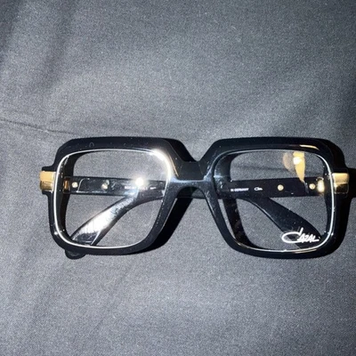 Authentic CAZAL MOD 607 COL 1,  Size 56-18-140, Shiny Black, New - Image 1 of 4