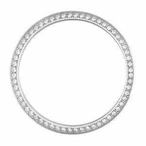 CREATED DIAMOND BEZEL FOR 34MM ROLEX TUDOR 1002 1003 1012  6584 6590 6605 SILVER - Picture 1 of 3