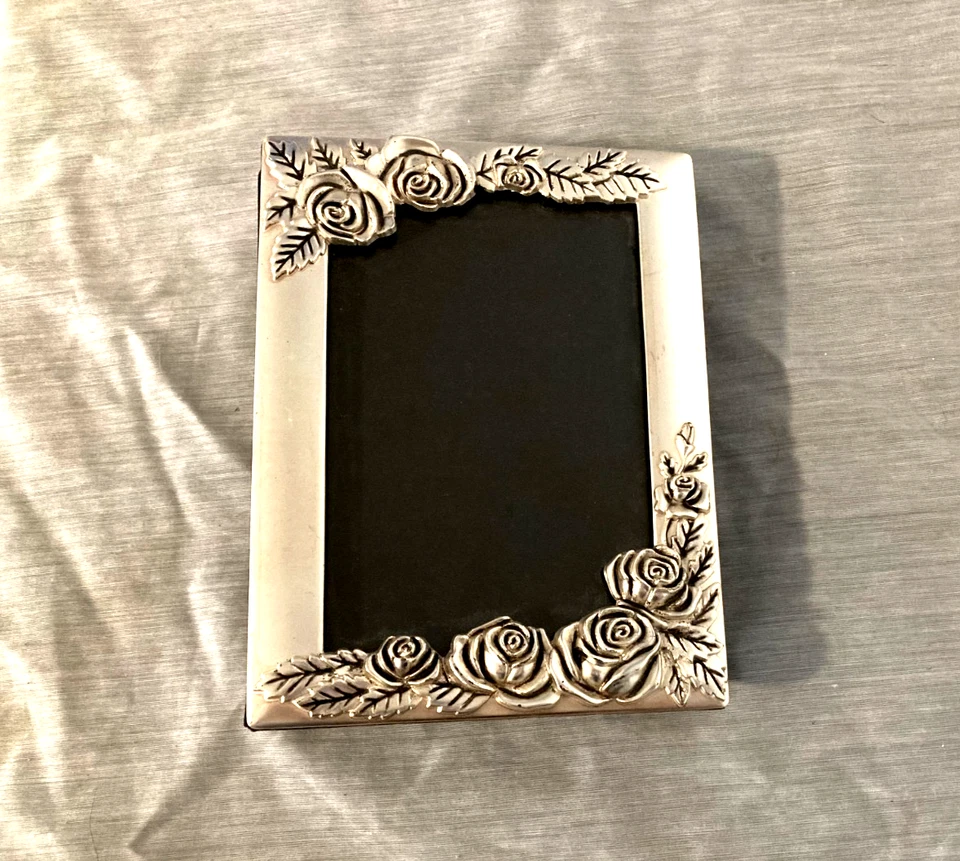 Álbum de fotos vintage GODINGER plateadas rosas ornamentadas contiene 100 fotos 4x6 Foto 1 de 4