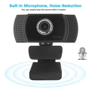 1080P Webcam Cameras For Computers With Built‑in Mic For Online Teaching A15 FY - Afbeelding 1 van 19